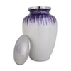 Purple and White Enamel Finished Cremation Urn in Extra Large