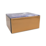 Modern Blue Galaxy Glass Cremation Box In Large