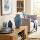 Two-Tone Blue Classic Cremation Urn In Large