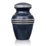 Metallic Blue Banded Keepsake Urn