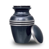 Metallic Blue Banded Keepsake Urn