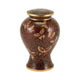 Brown cloisonne cremation urn with butterfly pattern