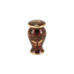 Brown butterfly cloisonne cremation keepsake with gold accents, main image.