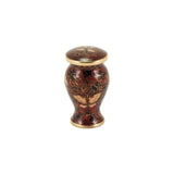 Brown butterfly cloisonne cremation keepsake with gold accents, main image.