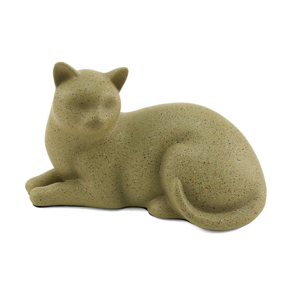 Cozy Cat Cremation Urn In Fawn - Main Image