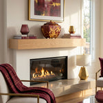 Burgundy Orchid resin Cremation Urn - Large above a fireplace.