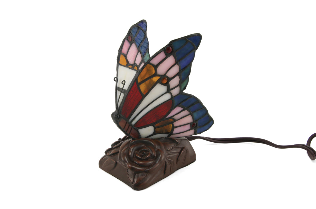 Stained glass and resin butterfly cremation keepsake main image.
