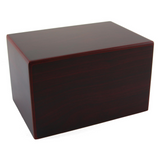 Cherry MDF Cremation Urn with Sliding Panel In Large