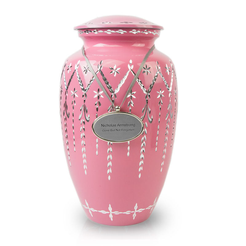 Garland Drop Cremation Urn in Pink
