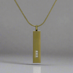 Bronze Pillar Pendant With Cubic Zirconias