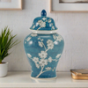 Plum Blossom Blue Temple Ceramic Urn