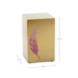 Cascade Bronze Cremation Urn With Red Take Flight Feather