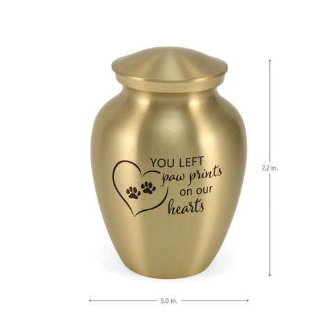 Classic Expressions: "You Left Paw Prints" Bronze Pet Urn In Small