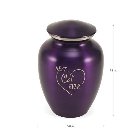 Classic Expressions: "Best Cat Ever" Purple Pet Urn In Small