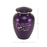 Near & Dear® Classic Expressions: "You Left Paw Prints" Purple Pet Urn in Small