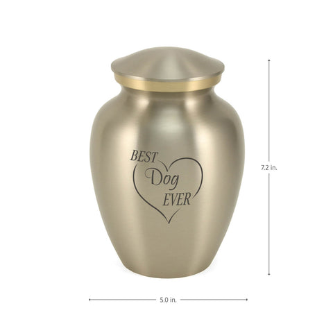 Classic Expressions: "Best Dog Ever" Pewter Pet Urn in Small