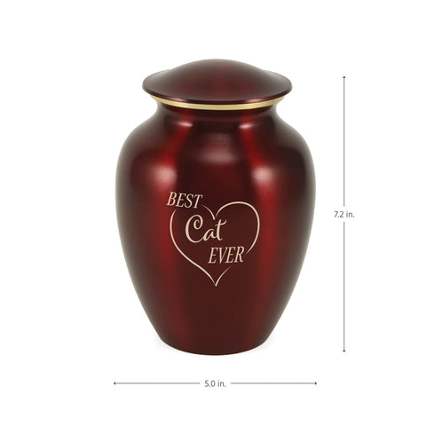 Classic Expressions: "Best Cat Ever" Ruby Pet Urn In Small