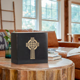 Keystone Black Marble Cremation Urn With Celtic Cross