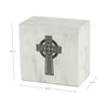 Keystone White Marble Cremation Urn With Celtic Cross