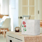 Keystone White Marble Cremation Urn With Red Roses