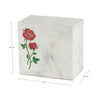 Keystone White Marble Cremation Urn With Red Roses