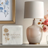 Keystone White Marble Cremation Urn With Roses + Precious Pink Inlay