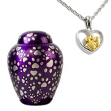 Purple Paws of Love Pet Urn Bundle