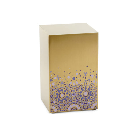 Cascade Bronze Cremation Urn with Purple Mosaic