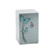 Pewter cremation urn with teal butterfly and butterfly artwork on front panel