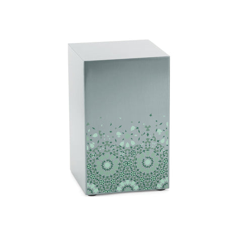 Cascade Pewter Cremation Urn With Green Mosaic