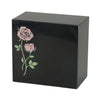 Keystone Black Marble Cremation Urn With Pink Roses