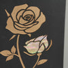 Keystone Black Marble Cremation Urn With Roses + Pink Paua Inlay