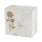 Natural white marble urn with gold rose design and pink shell inlay main image.