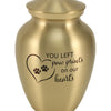 Classic Expressions: "You Left Paw Prints" Bronze Pet Urn In Petite