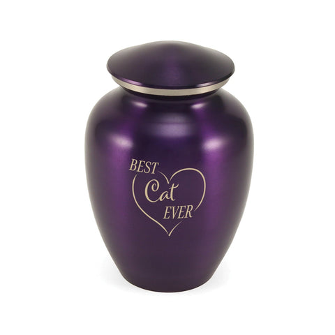 Classic Expressions: "Best Cat Ever" Purple Pet Urn In Small