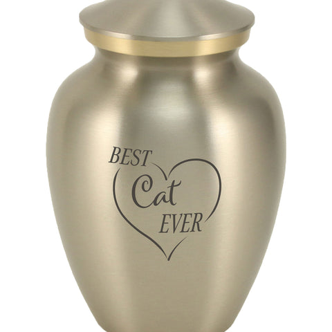 Classic Expressions: "Best Cat Ever" Pewter Pet Urn In Extra Small
