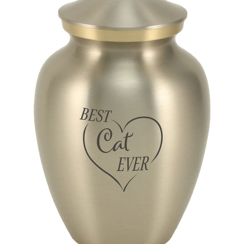 Classic Expressions: "Best Cat Ever" Pewter Pet Urn In Small