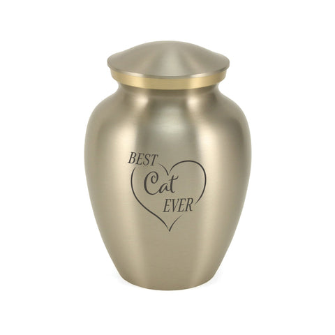 Classic Expressions: "Best Cat Ever" Pewter Pet Urn In Small