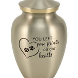 Classic Expressions: "You Left Paw Prints" Pewter Pet Urn In Extra Small