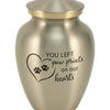 Classic Expressions: "You Left Paw Prints" Pewter Pet Urn in Small