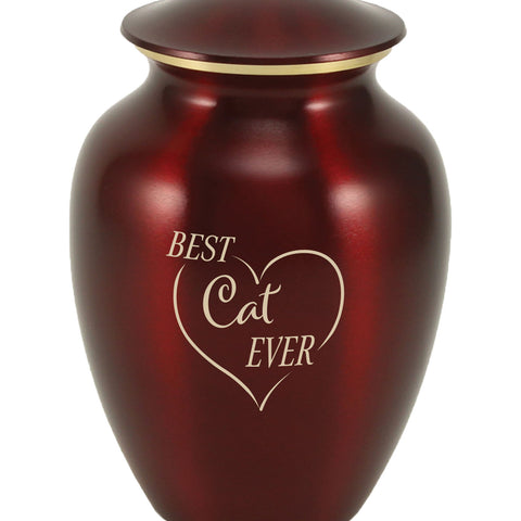 Classic Expressions: "Best Cat Ever" Ruby Pet Urn In Small