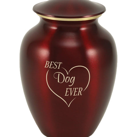 Classic Expressions: "Best Dog Ever" Ruby Pet Urn In Petite