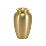Golden metal cremation urn main image.