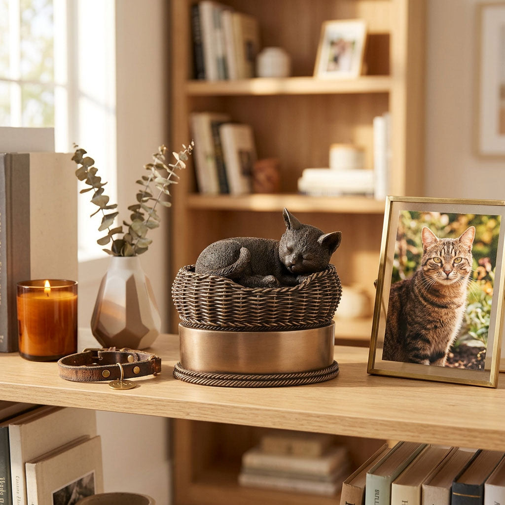 Pet cremation urn for cats.
