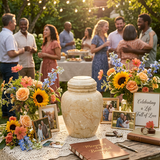 Elliptical Alluvium Marble Cremation Urn In Large