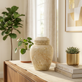 Elliptical Alluvium Marble Cremation Urn In Large