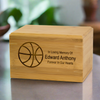 Bamboo Cremation Box with Basketball Design