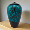 Tall Bamboo Cremation Urn in Blue