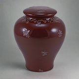 Linden Red Ceramic Cremation Urn in Large