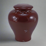 Linden Red Ceramic Cremation Urn in Large